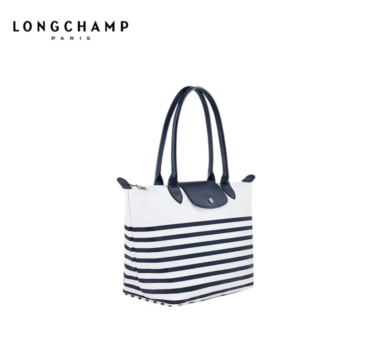 2023 original Longchamp bag for women Le Pliage Mariniere series long handle Navy stripe long champ hangbag ladies Underarm package shopping bags Media Tote Bag Longchamp Longchamp Luggage Lazada Laza...