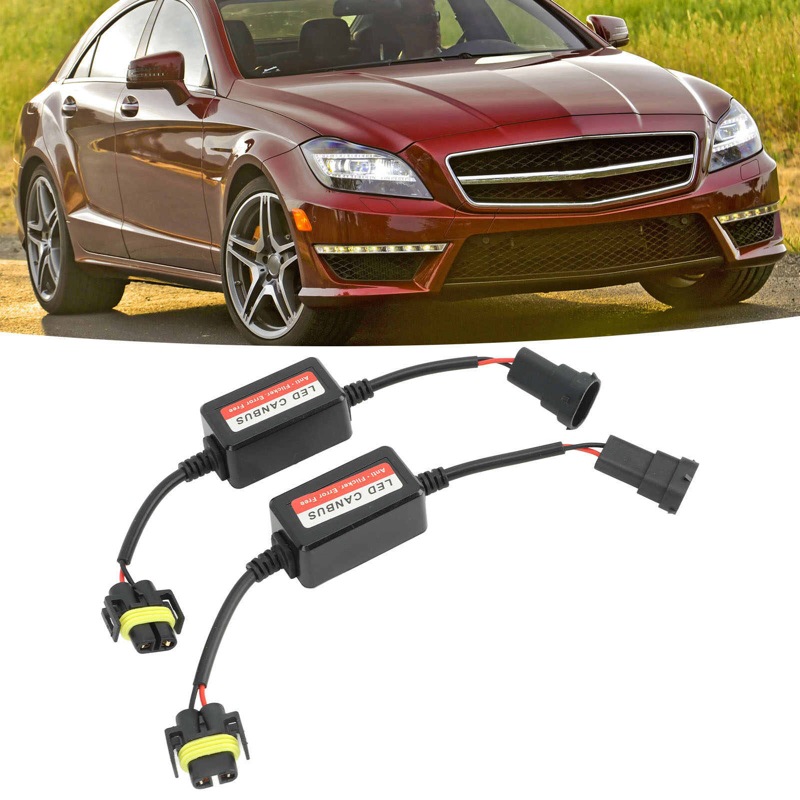 H8 H9 H11 LED Canbus Decoder Anti Flickering Resistor Decoder 2Pcs for Fog Light