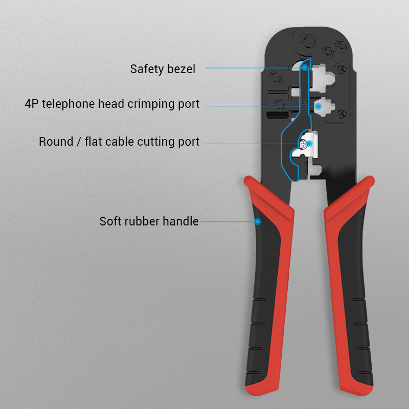 Vention Crimping tool Crimper 3 in 1 Stripping Cutting Crimping Multi-Function Crimping for RJ45 RJ11 RJ12 4P 6P 8P rj45 Crimper