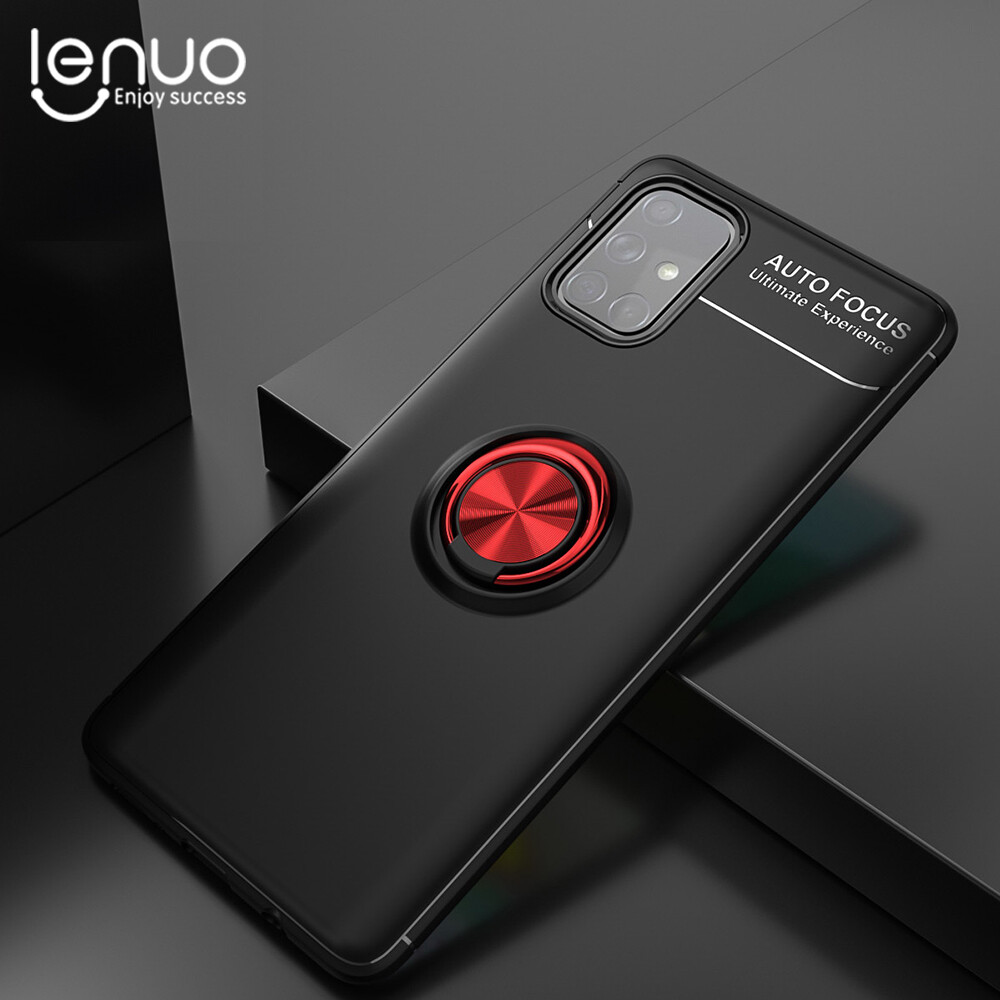 Lenuo Ring Stand Case for Samsung Galaxy A71 Finger Ring Holder Casing Mix Color Bracket All-in-one Back Cover Case