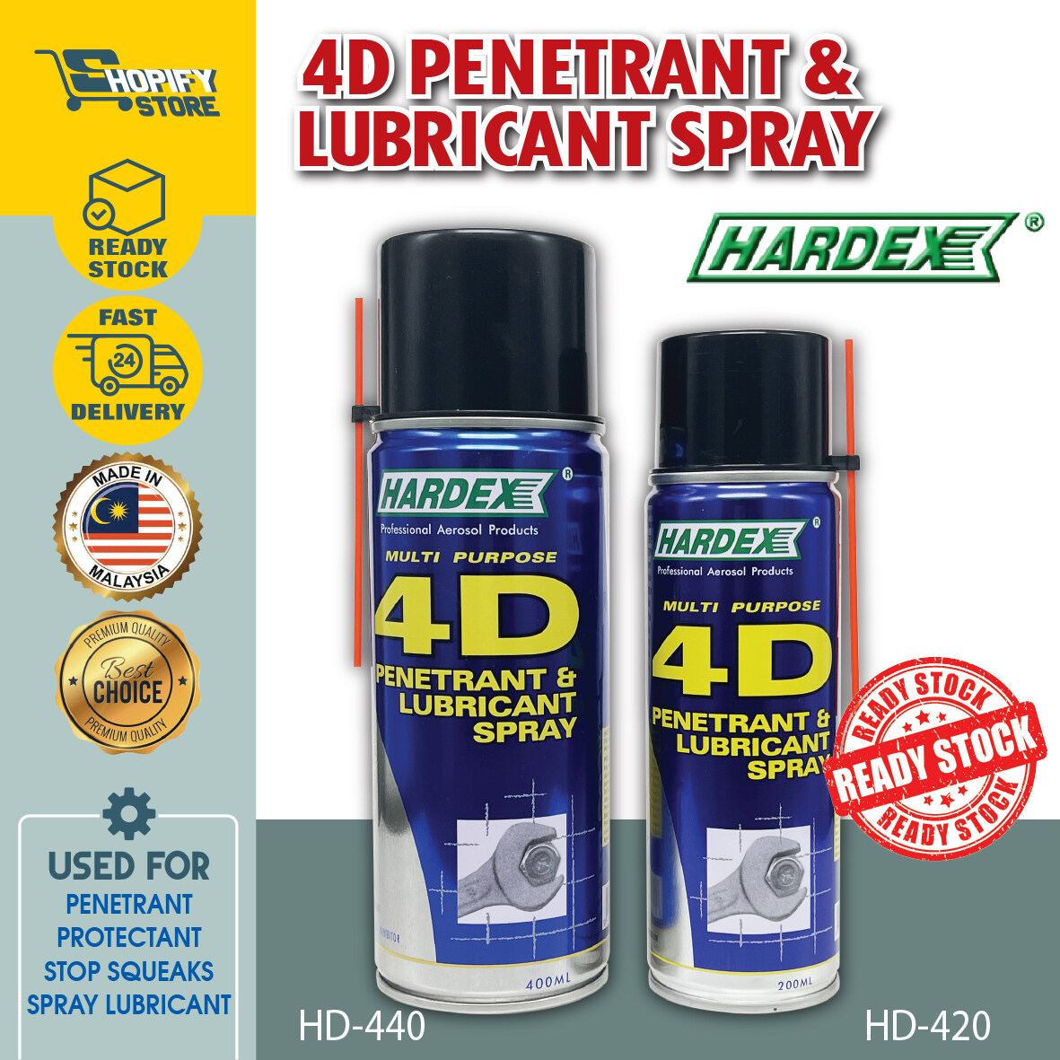 HARDEX 4D & LUBRICANT SPRAY(HD440 & HD420)*READY STOCK*1 PC