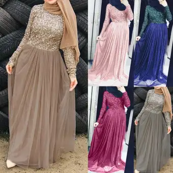 Sheurty Woman Dress Muslim Evening Maxi Dress High Quality Elegant