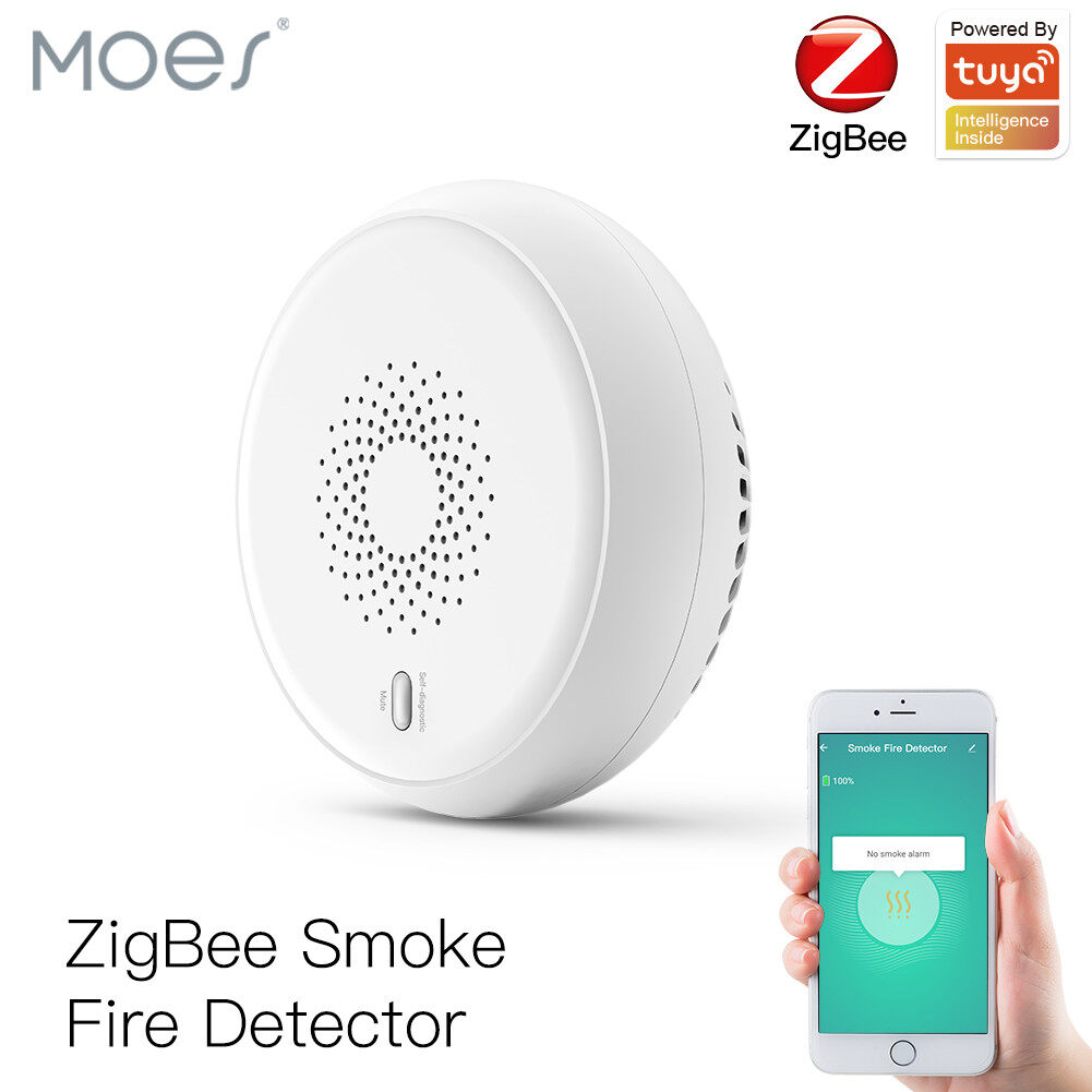 MOES Zigbee Smart Smoke Fire Alarm Sensor Detector Home Security System ...