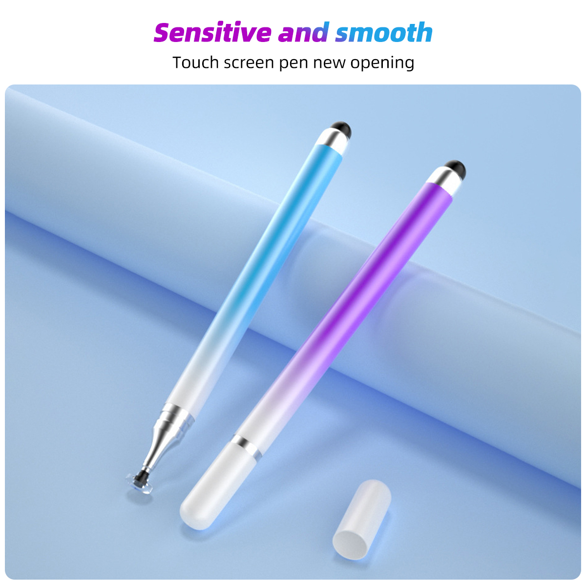 Fonken 2 Trong 1 bút chỉ điểm Macaron Gradient Cảm Ứng Điện Dung Bút Chì Phổ Vẽ Màn Hình Bút Chì Cho điện thoại Android Máy Tính Bảng