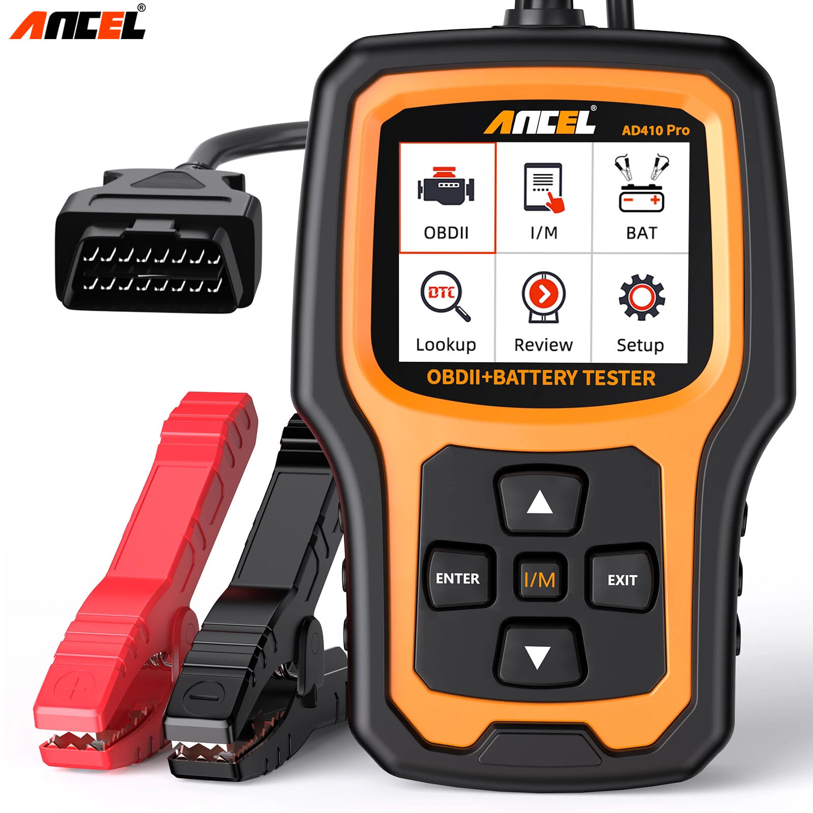 ANCEL AD410 PRO OBD2 Scanner Clean Code Reader with 12v/6v Battery