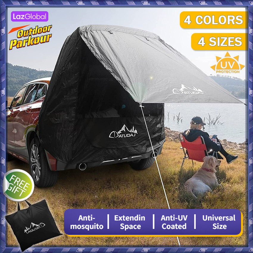 SUV Universal Self-Driving Car Tail Extension Tent Portable Rainproof Sun Protection Car Canopy Car Truck Tent Car Tent at The Rear of The Trunk for SUVs Outdoor Camping 