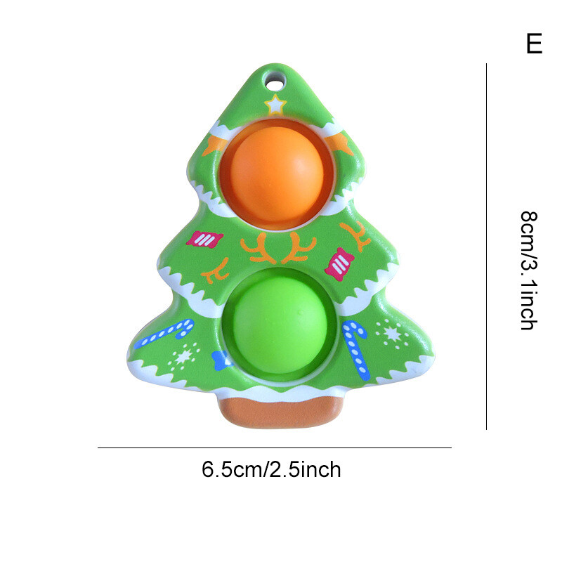 Mini Pop It Elk Santa Claus/ต้นคริสต์มาส/Snowman Fidget ของเล่นดันเด้ง