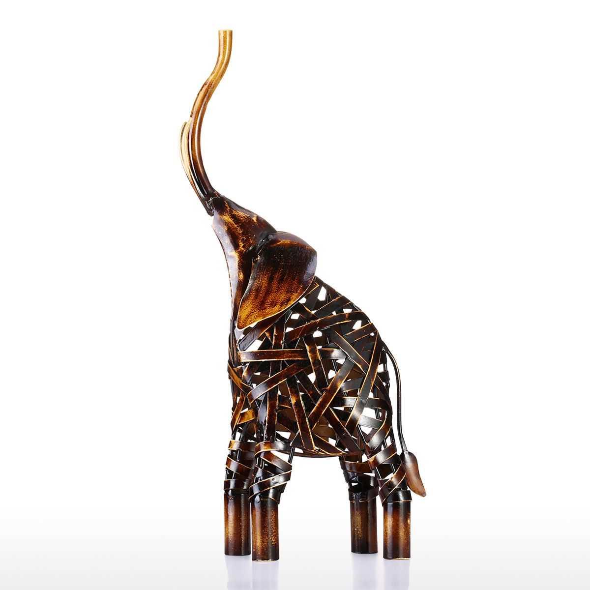 Metal Weaving Elephant Tooarts Iron Sculpture Home Decoration Crafts Animal Sculpture Black Red Lazada