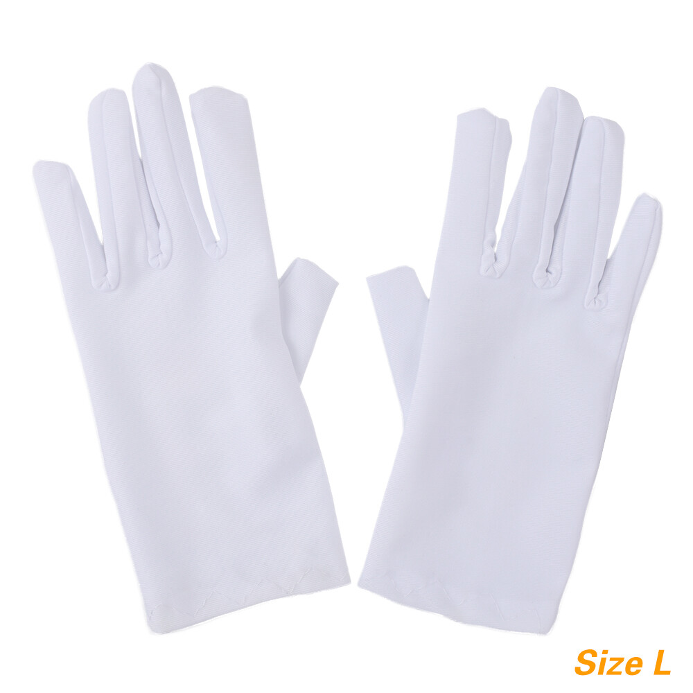 1 Pair Girls White Satin Princess Gloves for Wedding or Gala Children Perform Dance Etiquette Gloves Flower Kids Short Elastic Soft Mittens Stage & Party Costume Accessories