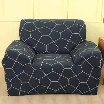Red Pattern Single Sofa Cover Cotton Stretch Elastic Sofa Covers