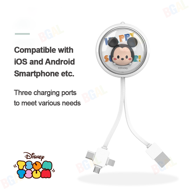 100% Authentic Disney Cable Flexible 3 in 1 Charging Cable Fast Charging Lightning Cable 5 Gear Adjustment Micro-USB Type-C Fast Charging Micro USB Type-C for all smart devices LY11
