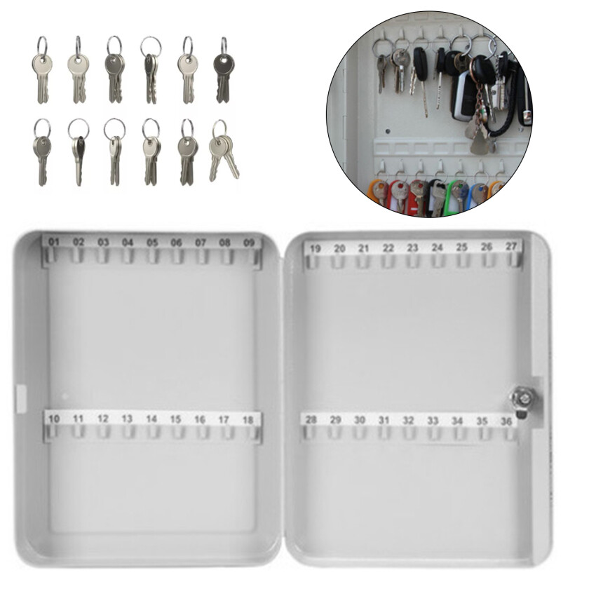 36/48Keys Steel Key Cabinet of Combination Lock, Wall Mount Digital Security Lock Box