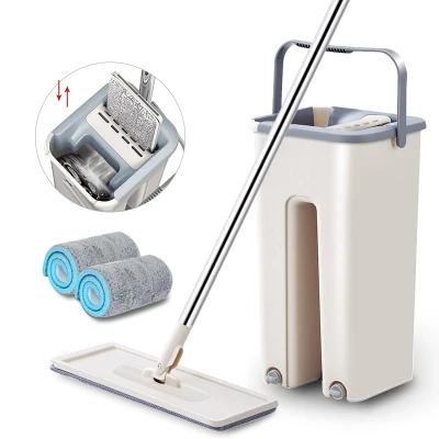 2 in 1 Squeeze Mop Dry and Self-Wash Mop 2 Colour Option Free 1 Mop Pad Ready Stock Malaysia