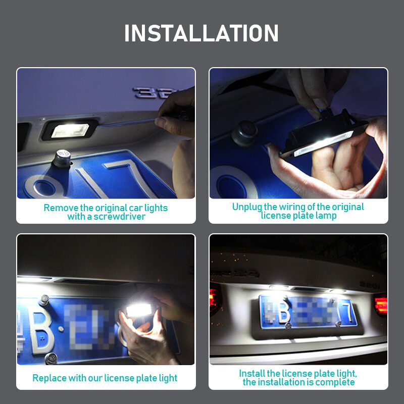 2Pcs Auto Car License Number Plate Lights Lamp for BMW E82 E39 91 E60 E90 E92 E93 E61 E88 E70 E71 E72 M3 M5 X5 X6