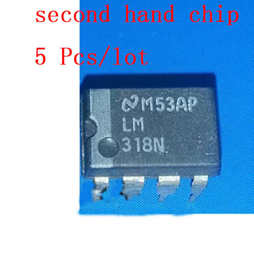 5 pcs/lot second hand lm318n dip-8 single operational amplifier chip