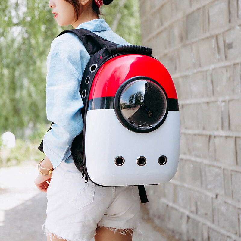 【Sẵn Sàng】 Pet Chó Mèo Ba Lô Du Lịch Túi Vận Chuyển Mèo Ba Lô Đeo Hai Vai Buồng Kín Không Gian Mèo Ba Lô Cho Túi Giỏ Xách Thú Cưng Mèo Mang Theo (Bóng Yêu Tinh Màu Đỏ)