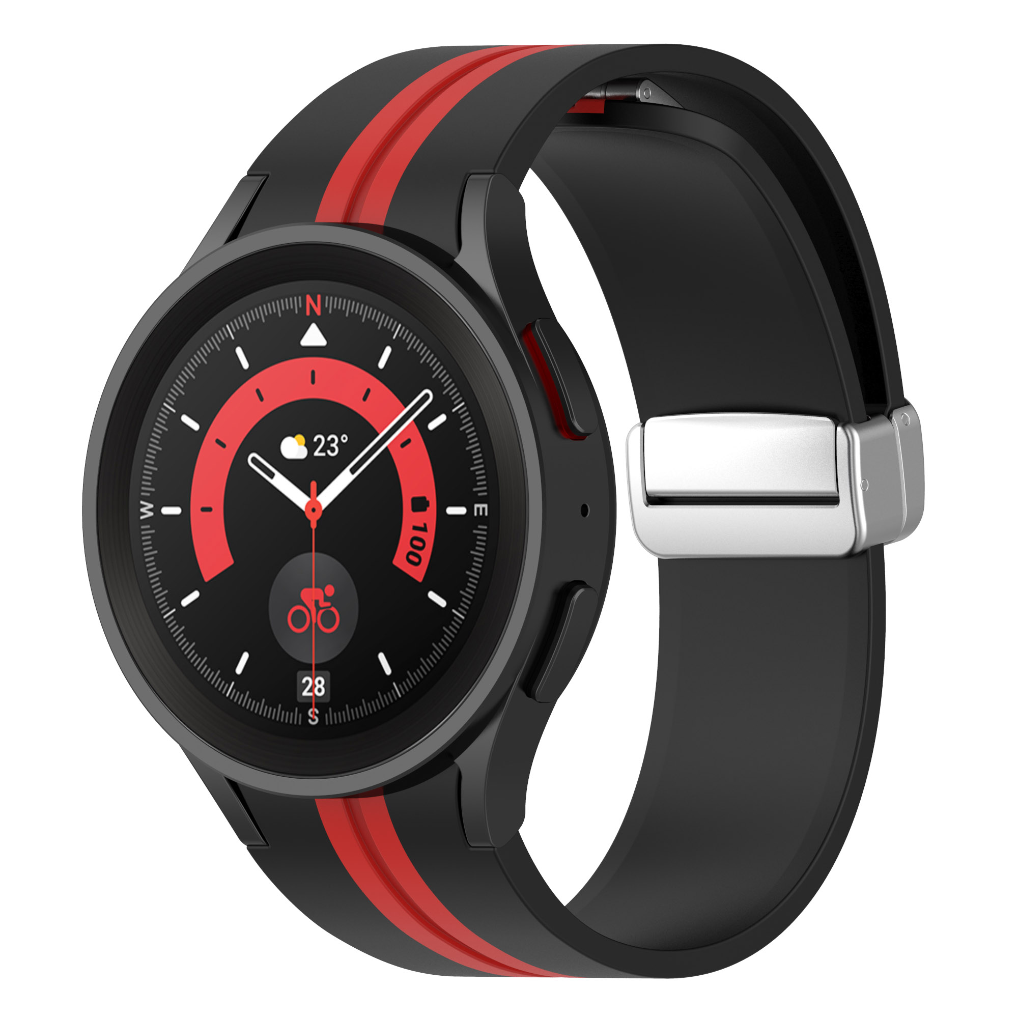 20mm Silicone Strap For Samsung Galaxy Watch 5/5 pro 4 40MM 44MM Folding Buckle Bracelet Smart Watch Replaceme Wristband Watchband Accessories