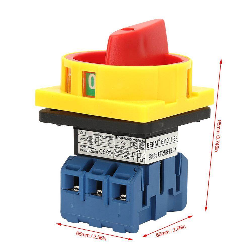 【Jianak】25A/32A Tải Ngắt Mạch Chuyển Đổi 3 Cực 2-Vị Trí Quay Cam ON-OFF Công Tắc Nguồn