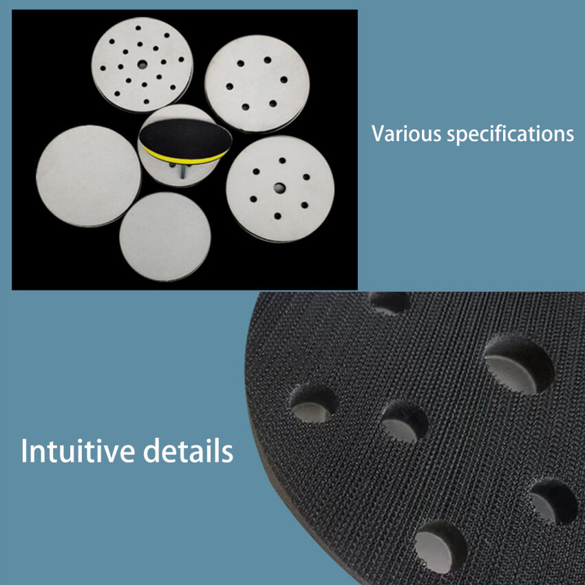 5 Inch 125mm 8 Holes Soft Interface Sanding Polishing Disc Self-Adhesive Hook-Loop Backing Pad Abrasive Tools