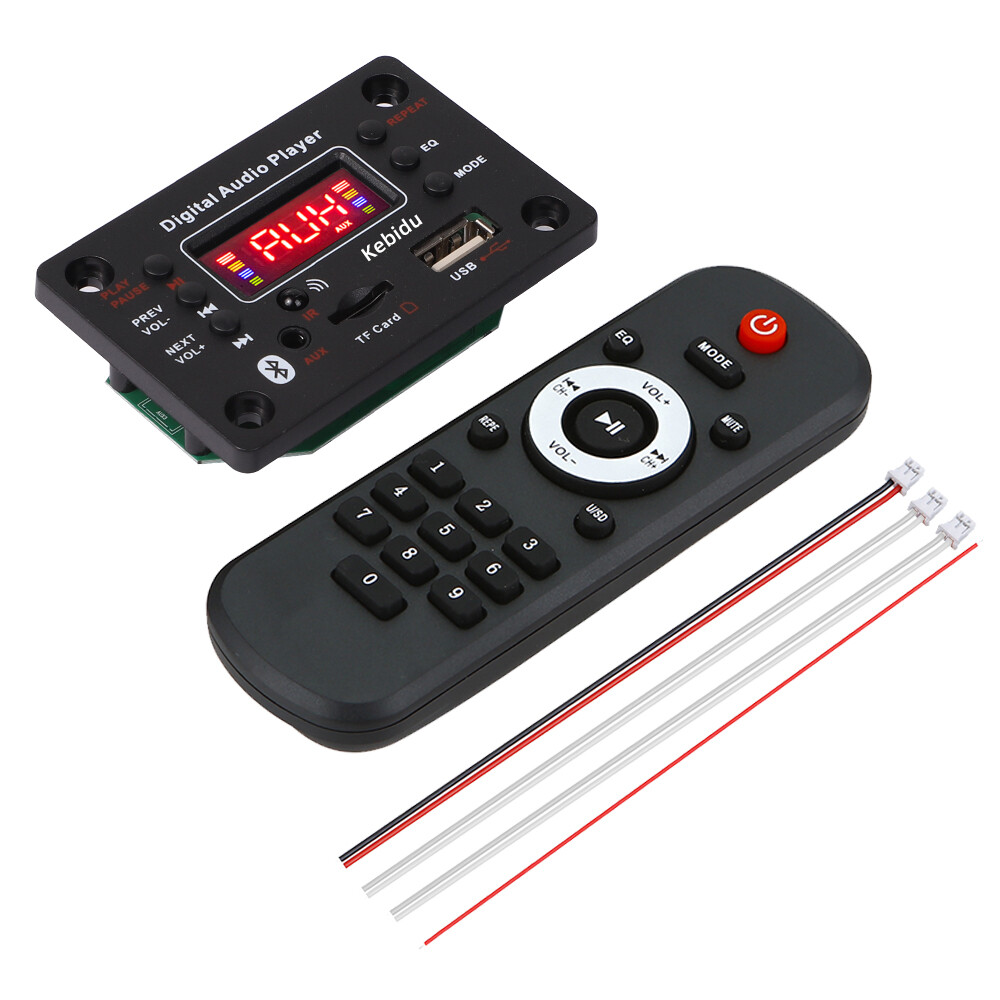 Aitemay 2x40w amplifier bluetooth 5.0 mp3 wma decoder board dc 12v mp3 player car fm radio module support usb tf aux handsfree record