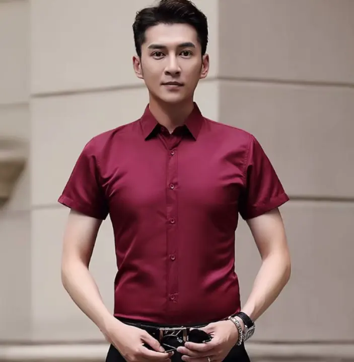 formal short sleeve shirts slim fit