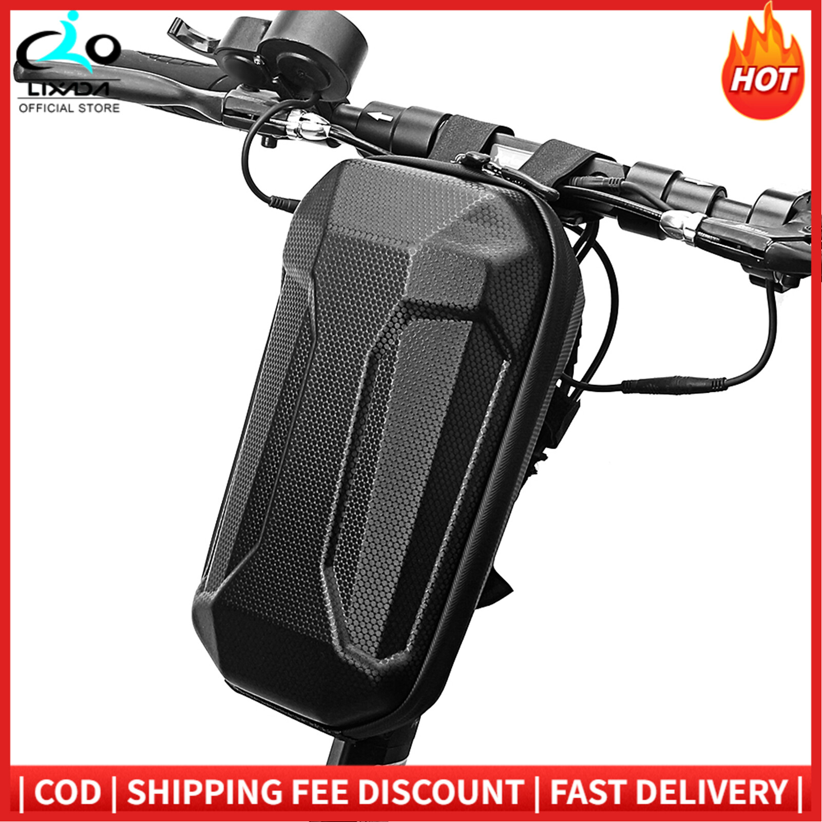 4L Scooter Handlebar Bag Waterproof Hard Shell EVA Storage Bag for Folding Bike Electric Scooter