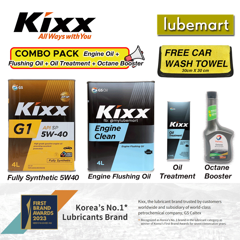 KIXX G1 SP FULLY SYNTHETIC ENGINE OIL 5W40 + KIXX ENGINE CLEAN
