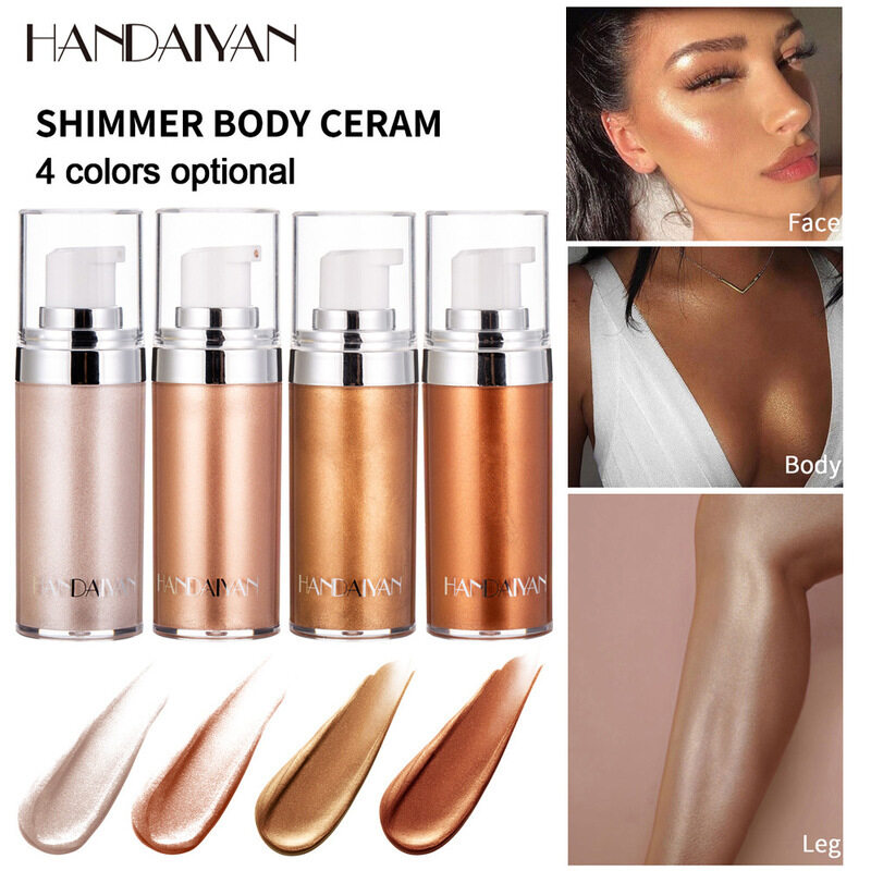 Buy HANDAIYAN Highlighter Bronzers Body Shimmering Face Body Contour Makeup Shiny for Dark Skin Liquid Illuminator Glow Oil Brighten Singapore