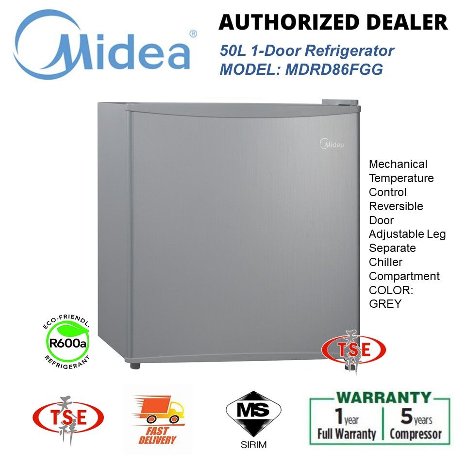 Midea MDRD86FGG Mini Bar Refrigerator Gross Capacity 50L ColourGrey