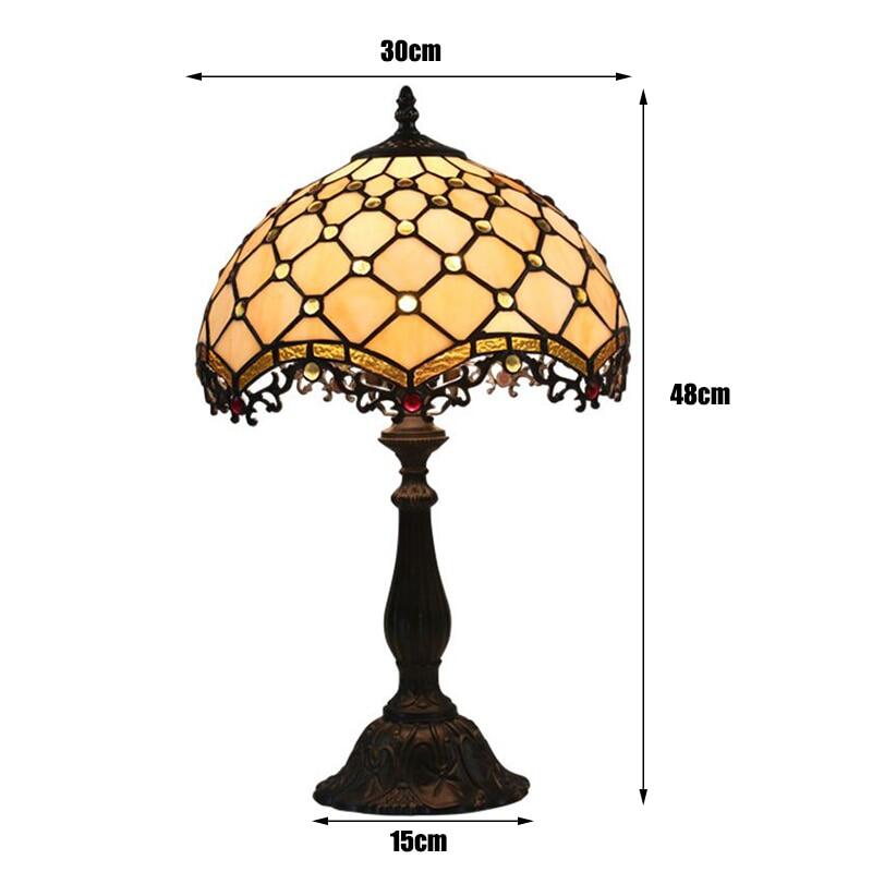 30CM Tiffany Table Lamp American Simple Bedroom Bedside Light Retro Creative E27 Table Lamp