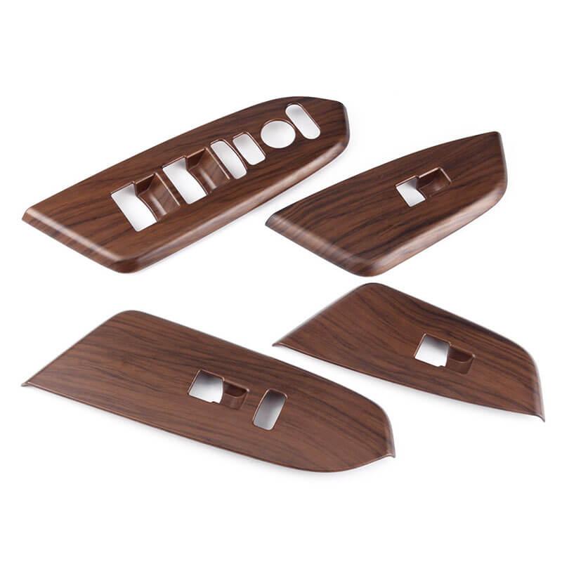 4Pcs Car Peach Wood Window Switch Control Panel Cover Trim Plastic For Honda CRV 2017 2018