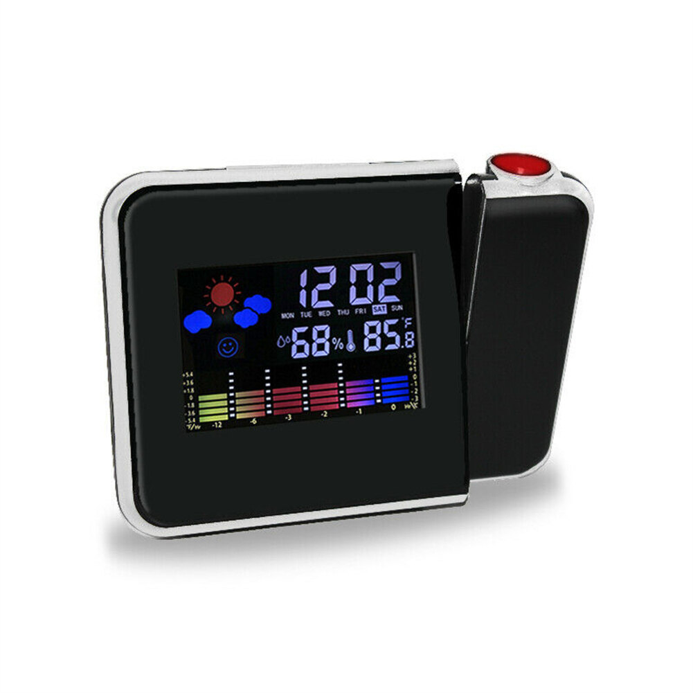 6 In 1 Creative Lcd Digital Projection Alarm Clock Thermometer Hygrometer Desktop Time Projector Led Back Light Nap Alarm