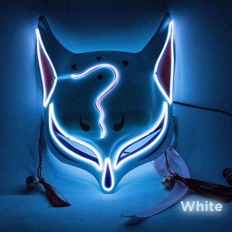 Party Fox Cosplay LED EDC Rave Kitsune Halloween Lighted