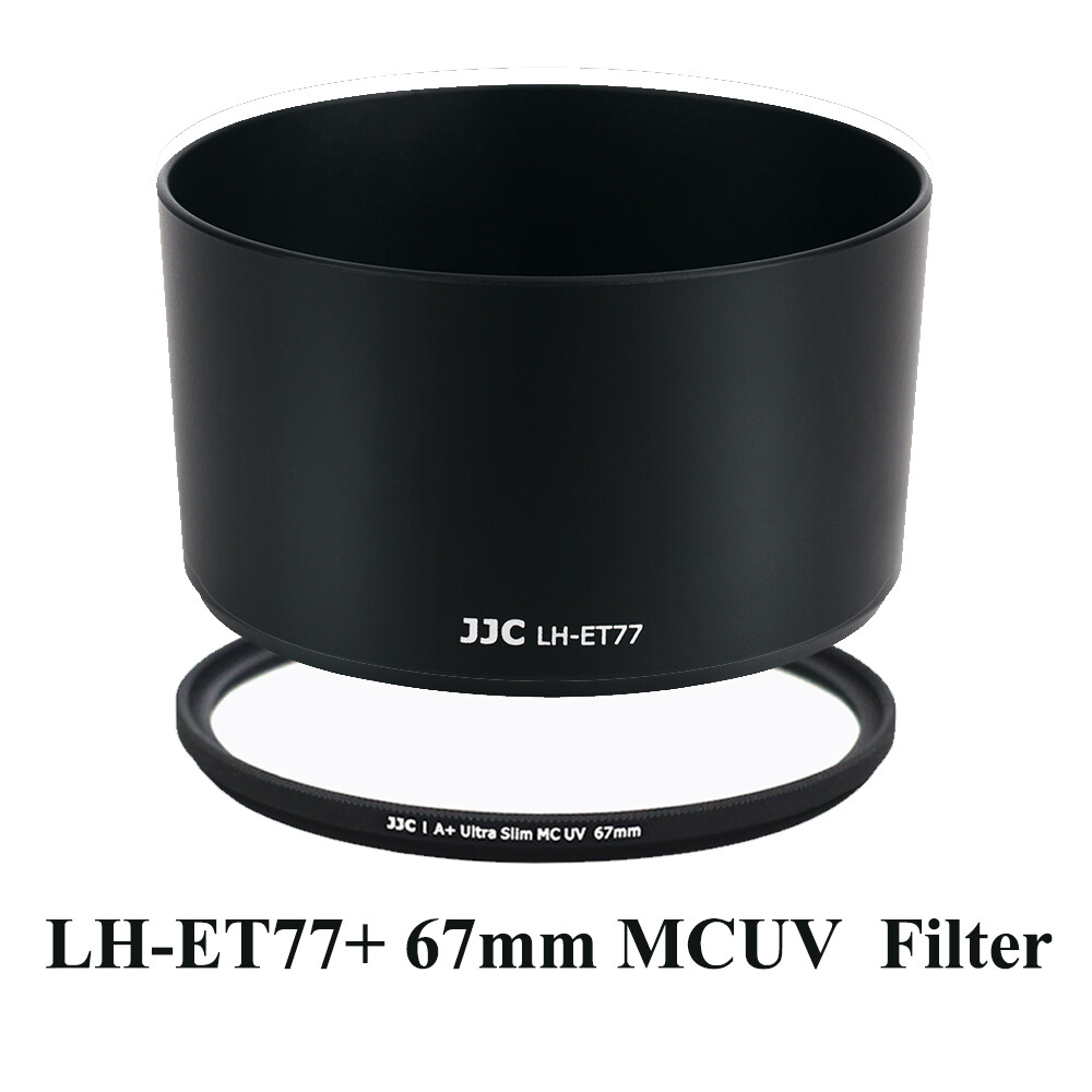 JJC Reversible Dedicated Lens Hood Shade Compatible with Canon RF 85mm F2 Macro IS STM Lens for EOS R R5 R6 R8 R50 RP Ra C70 Camera Replace Canon ET-77 Lens Hood