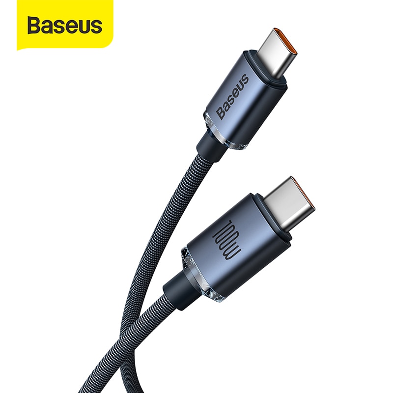 Baseus Cáp USB C Sang USB Type C 100W Cho Samsung Xiaomi PD Dây Sạc Nhanh Cho MacBook Pro Sạc Nhanh 4.0 USB