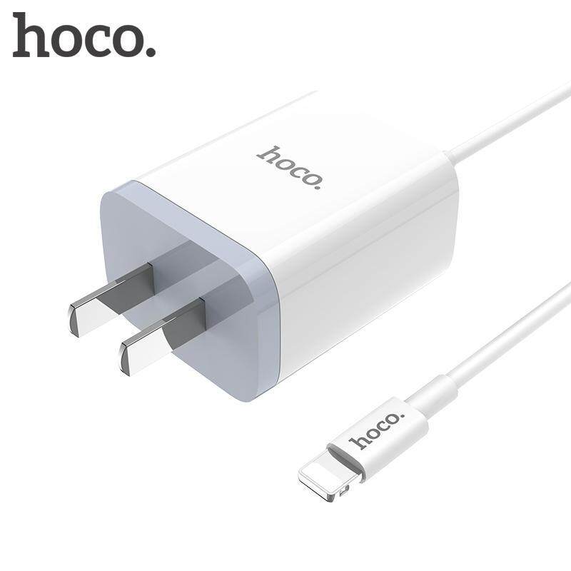 Hoco 5V2.1A Kép Sạc USB Adapter Với Sét Cáp Sạc, Phích Cắm Chuẩn Mỹ Du Lịch Bộ Sạc Gắn Tường Nhanh Chóng Sạc Điện Thoại Iphone XR X XS Max 5 6 7 8 Cộng Với Nhanh Chóng Bộ Chuyển Đổi Sạc