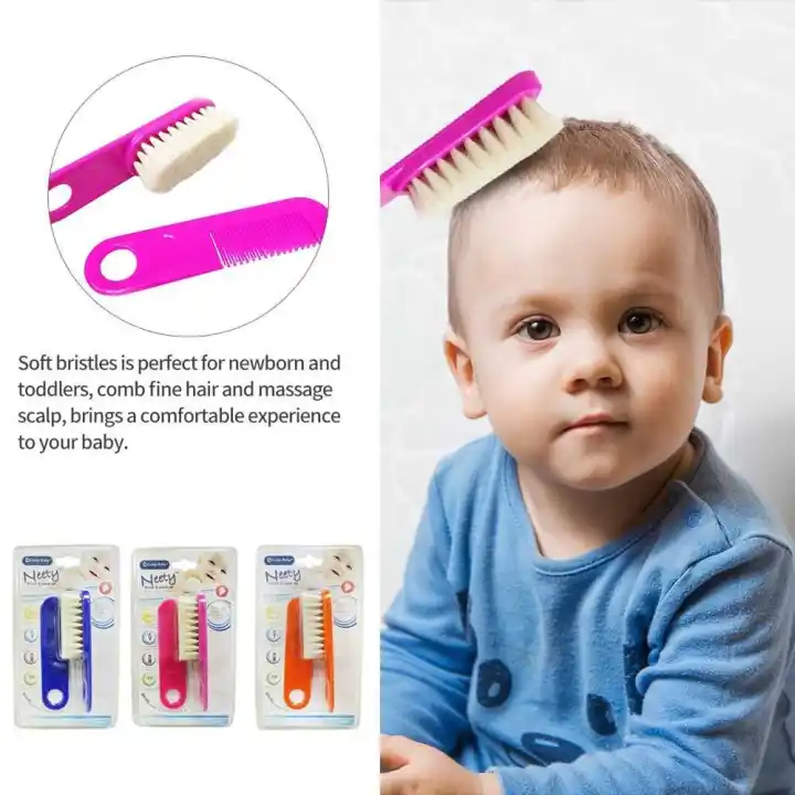 Baby Hair Brush Comb Set For Newborn Toddler Fine Hair Care Soft