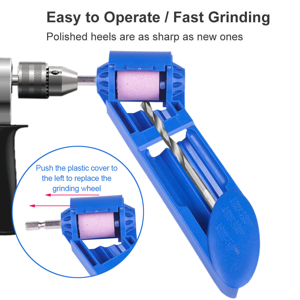 Drill Bit Sharpener Drill Bit Repair Tool Portable Corundum Grinding Wheel Drill Bit Sharpener Titanium Drill Portable Drill Bit Powered Tool Parts