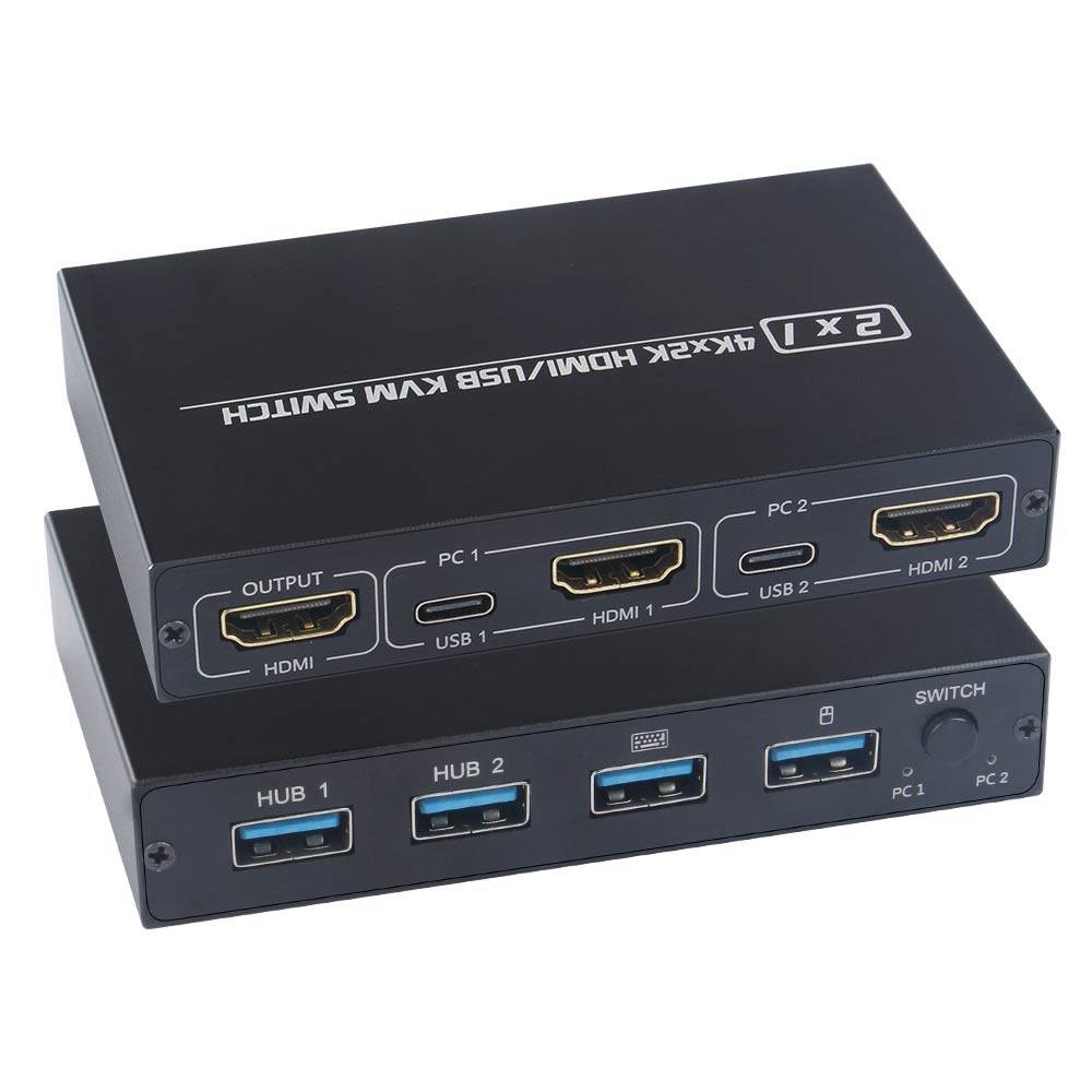 2 Cổng Cho 2 Cái Chia Sẻ Chuột Bàn Phím Cắm Máy In Và Mở Ra 4K USB HDMI KVM Hộp Chuyển Đổi Bộ Chia Công Tắc USB Hiển Thị Video