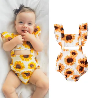 sunflower overalls for baby girl