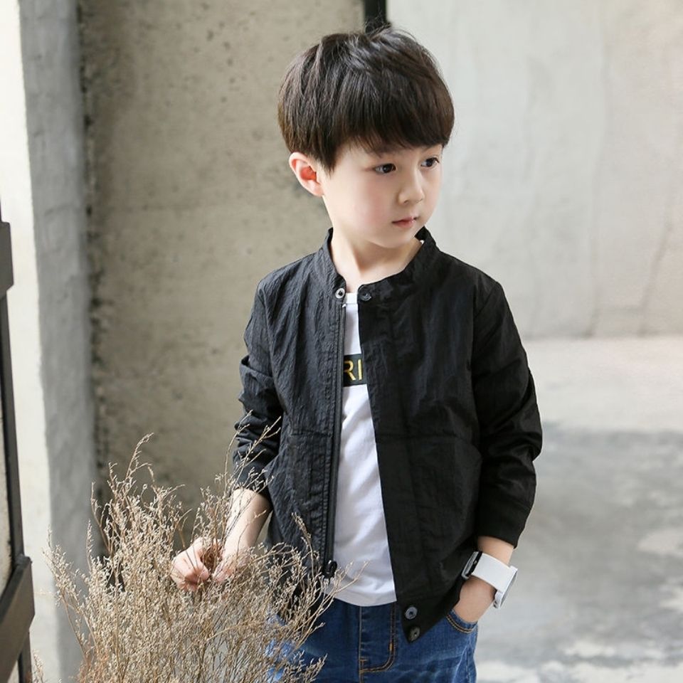 Boys' Jacket 2023 New Sun Protection Jacket, Korean Casual Zippered Shirt Trend for Big Boys
