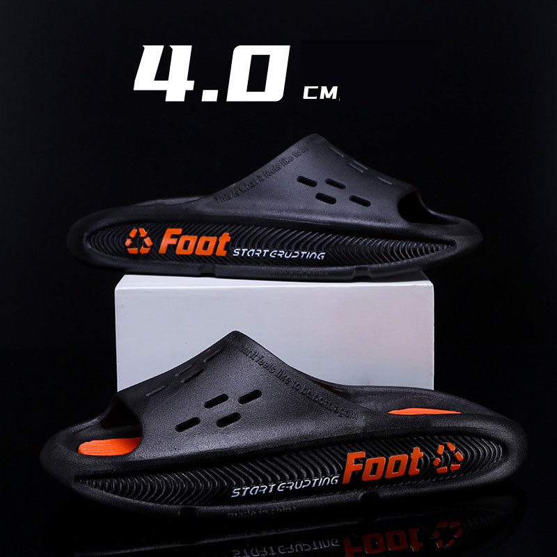 VASIBAEN Shoes Slippers men's thick sole non-slip flip-flops large size home bathroom flip-flops outside to wear couple sandals