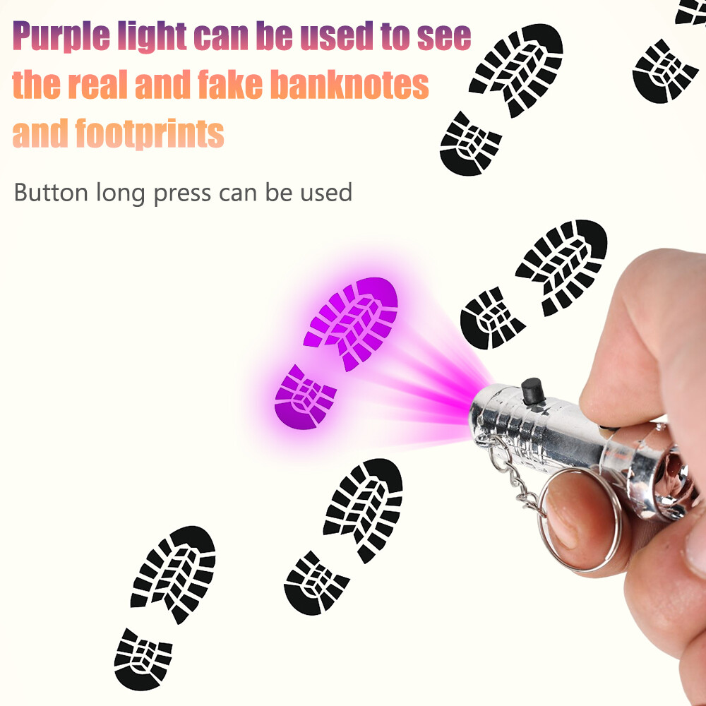 Mini Led Keychain Flashlight Portable Waterproof Camping Torch Light Pet Urine Detector Ultraviolet Lights