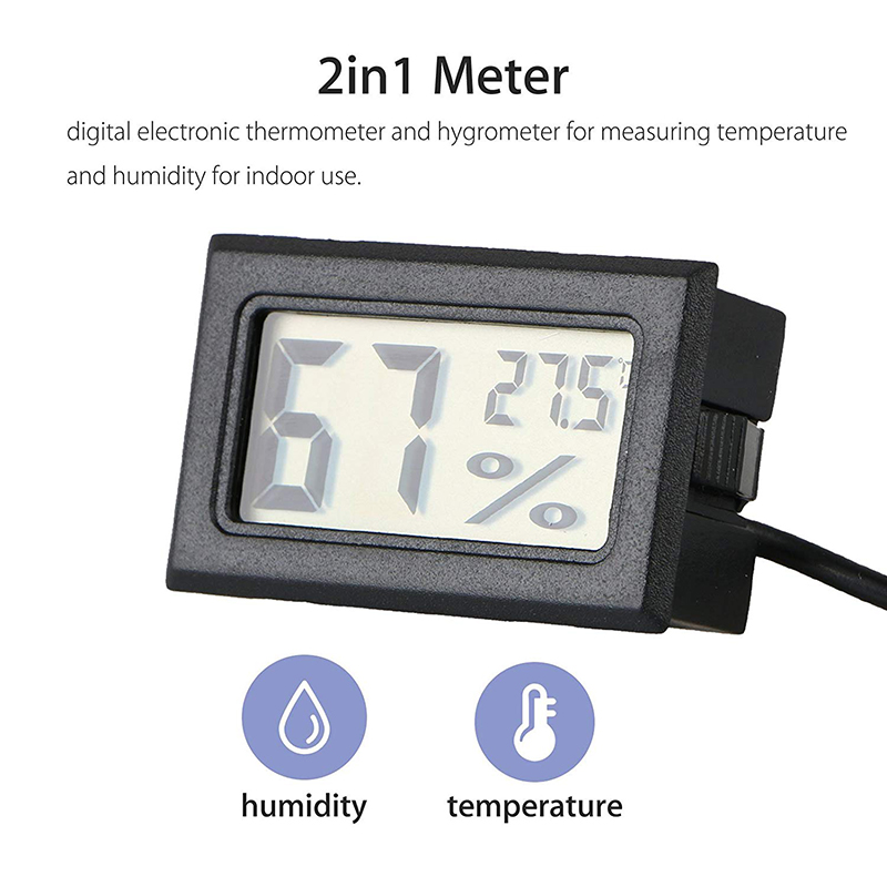 [Hàng Có Sẵn] KIPRUN Máy Đo Độ Ẩm Cảm Biến Nhiệt Kế LCD Kỹ Thuật Số Tiện Lợi Mini Máy Phát Hiện Độ Ẩm Màn Hình Theo Dõi Bể Cá Tủ Lạnh