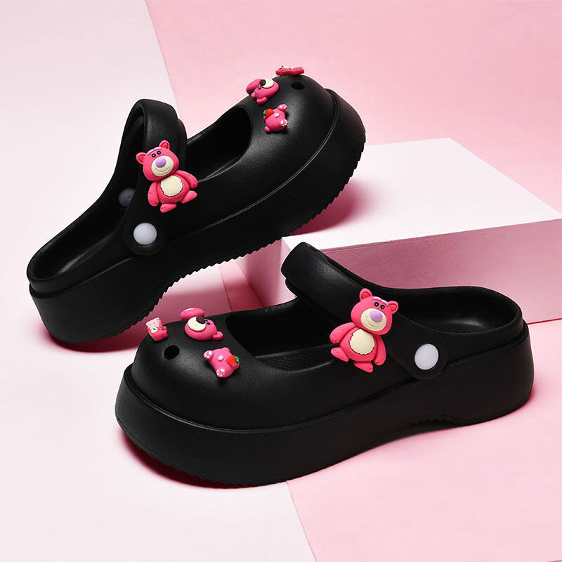 Renben New thick bottom French women's honeycomb bread shoes women's sandals women's shoes Baocheng increased beach shoes
