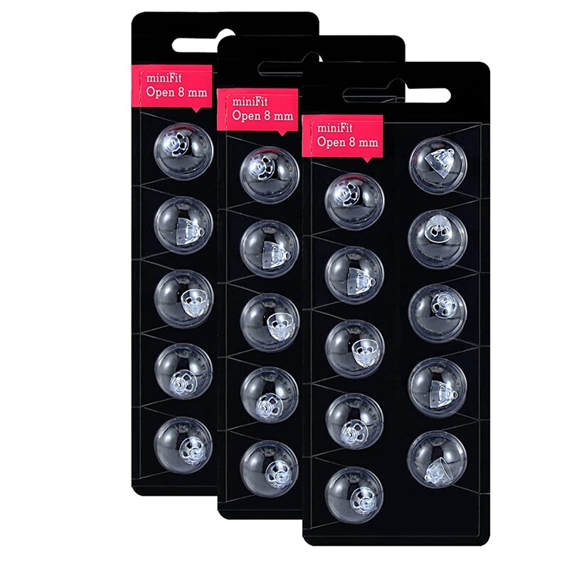 Hearing Aid Dome for Oticon Minifit Bass 8mm Open (3 Pack), Oticon