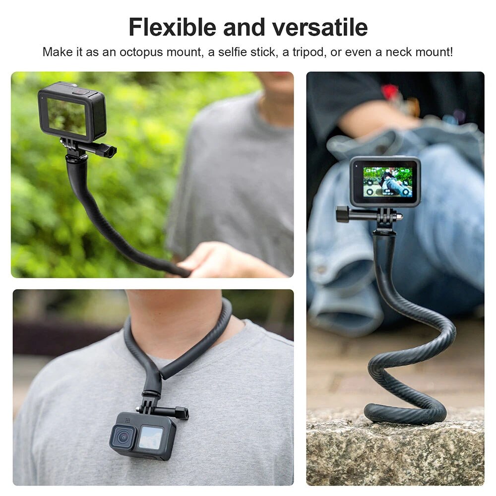 For Insta360 X3 Monkey Tail Mount Flexible Bend Multi-Purpose Flexible Mount Selfie Stick Tripod For Gopro 11 10 Insta360 Camera