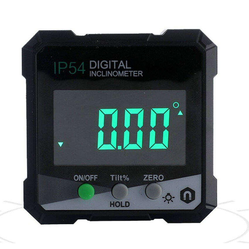 IP54 4x90° Digital Inclinometer Angle Protractor Backlight Protractor Slope Meter Single-Side Magnetic Electronic Goniometer（Without Battery）