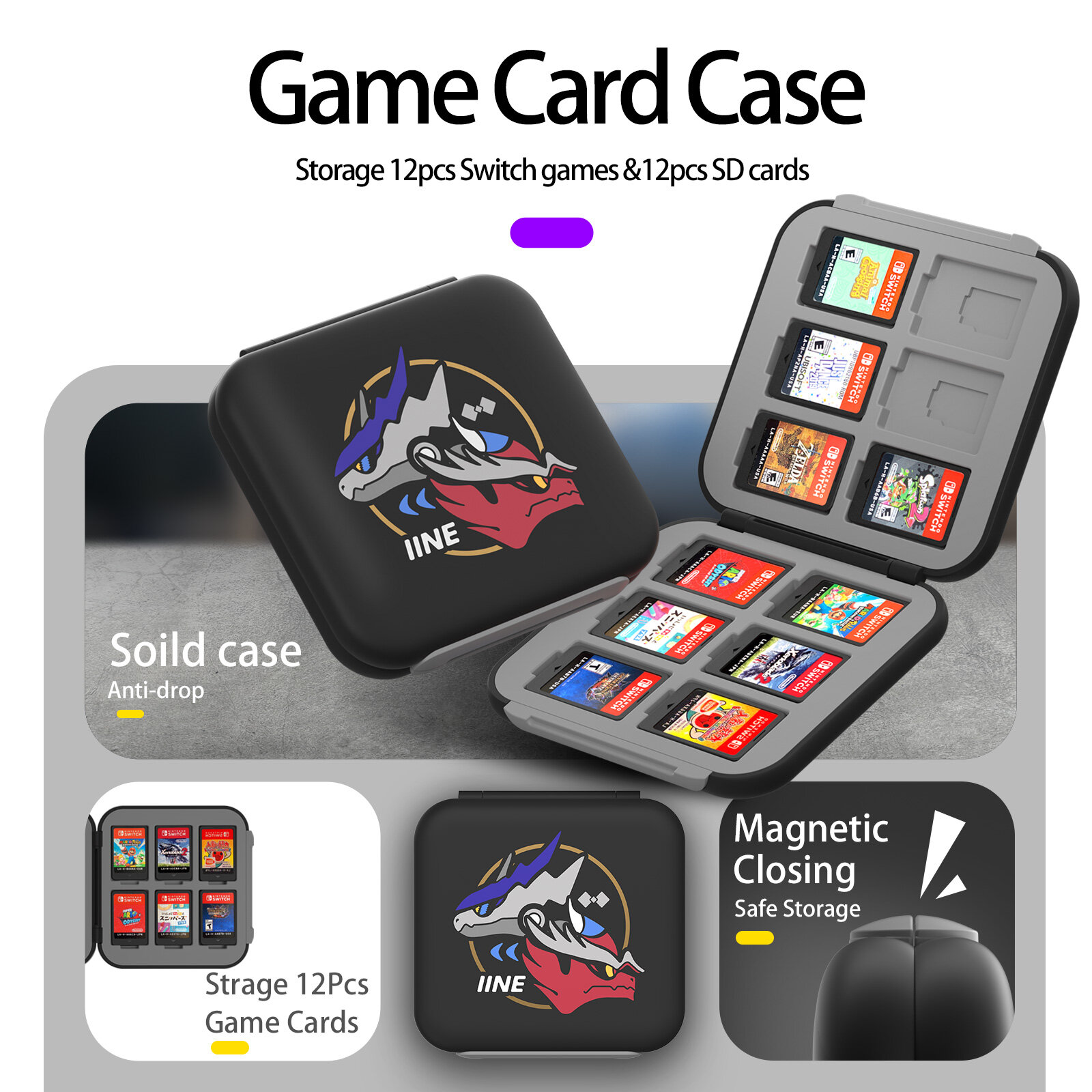 IINE Scarlet&Violet Game Accessories Compatible Nintendo Switch