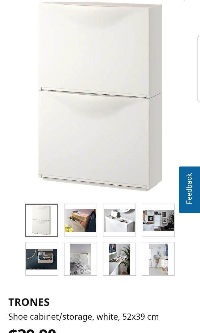 Ikea Trones Shoe Cabinet Storage White Black 52x39 Cm 2 Pcs Kabinet Rak Kasut Lazada